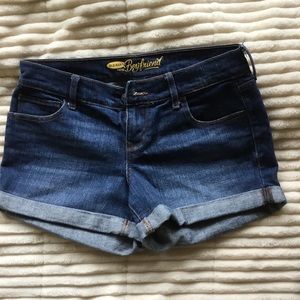 dark wash denim shorts